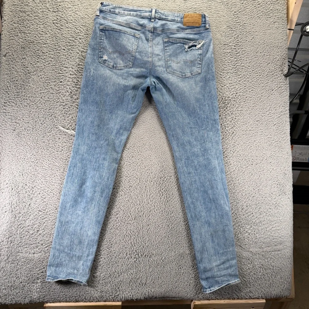 American Eagle Outfitters Jeans Mens 36x36 Blue Cotton Denim Tapered Slim Faded